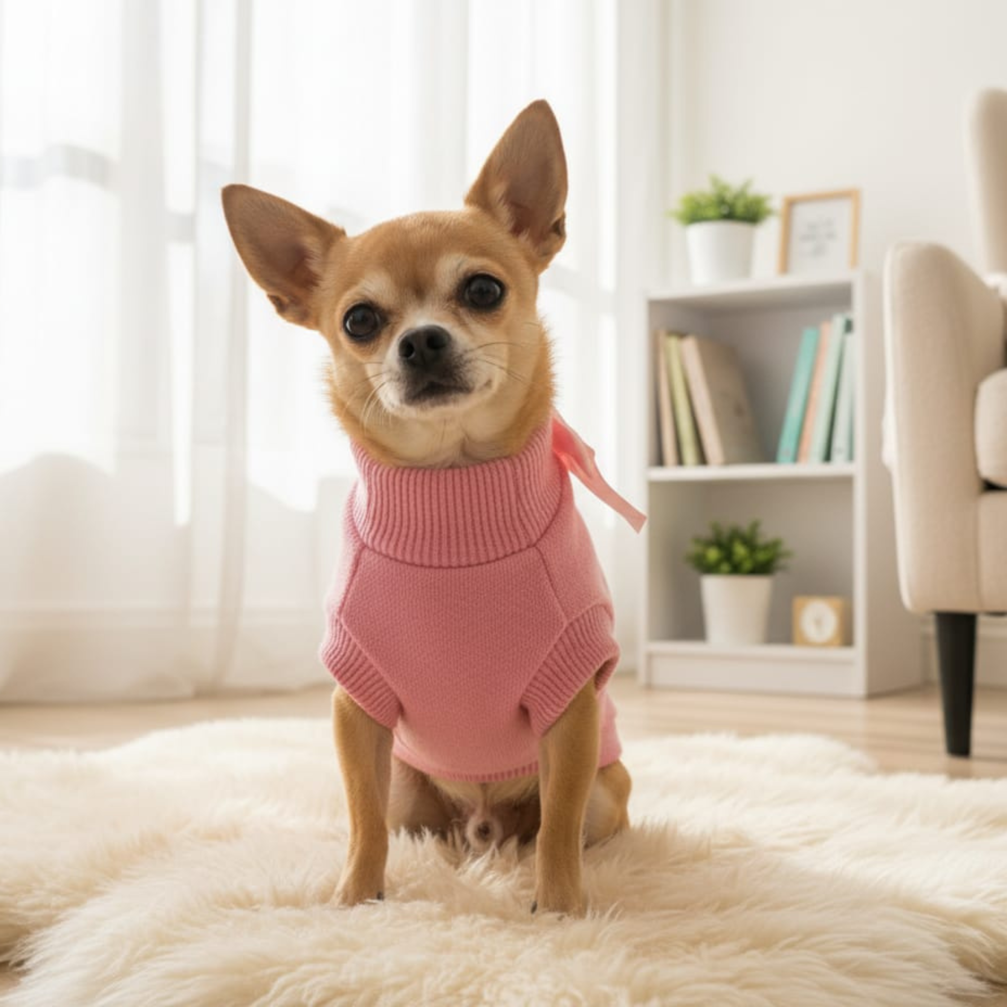 Maglione Giallo Lana Merino con Swarovski per Cani